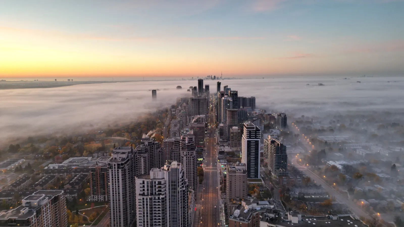 An aerial of North York